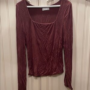 Gentle Fawn Square Neck Long Sleeve Top in Deep Wine